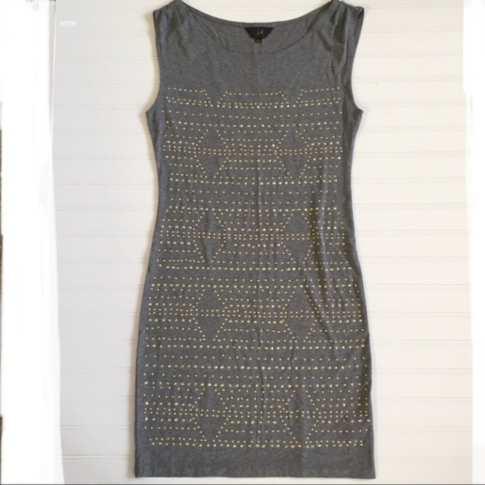 Jack bb Dakota grey dress with gold studs M
